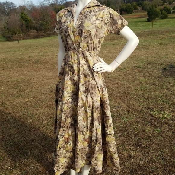 1930's-1940's Handmade Cotton Wrap Dress XS S - Picture 3 of 11